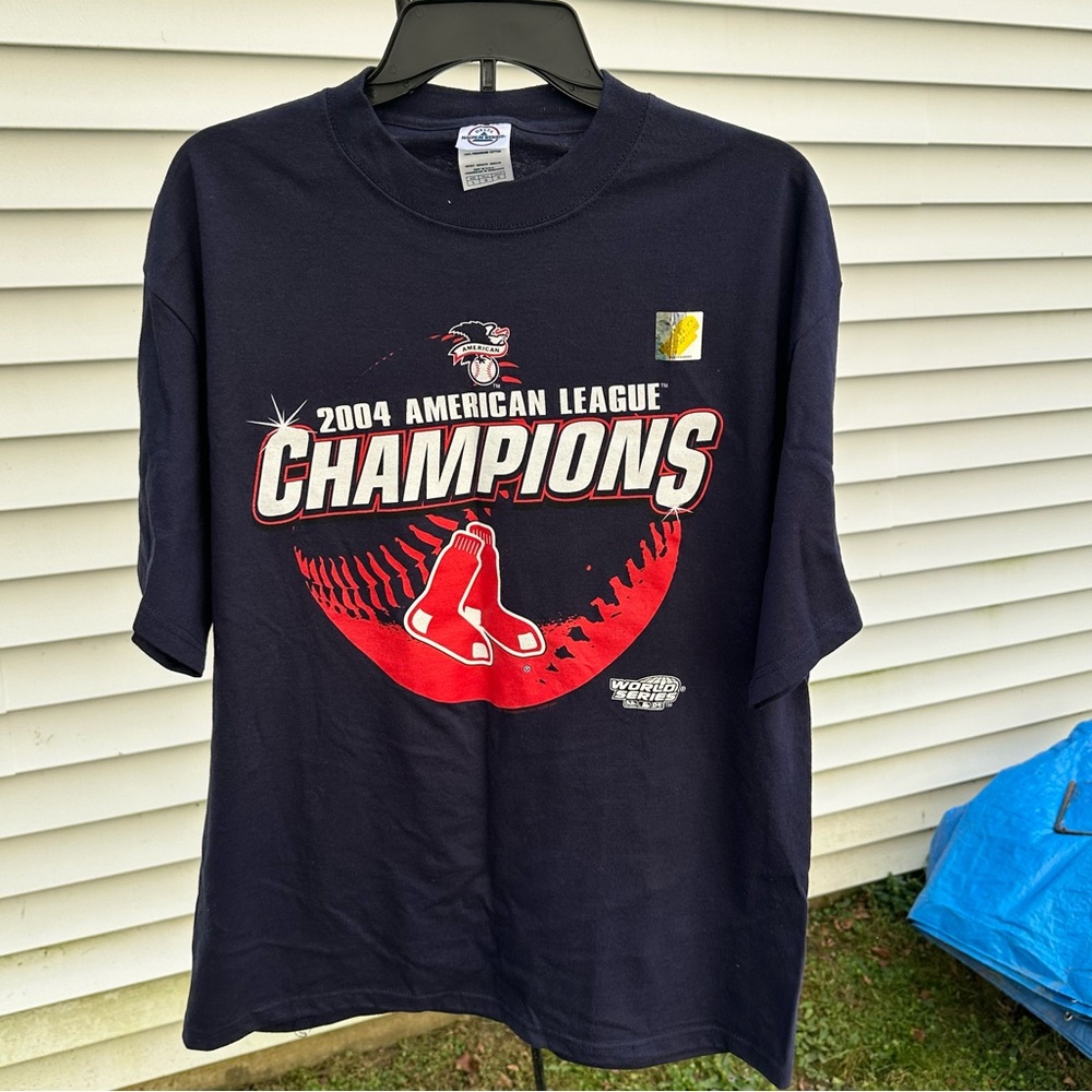 Boston Red Sox American League Championship T-Shirt L W/ mlb sticker new no tag